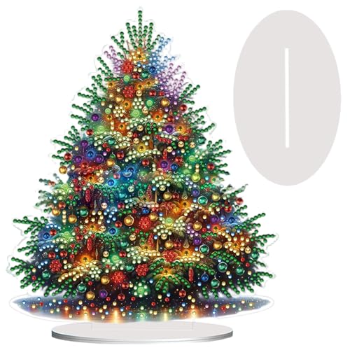 Csafyrt Weihnachtsdiamantkunst -Kits, 5d Acrylbaum Weihnachtsdiamantkunstmalerei Desktop -Ornament für Home Office Tabletop Csafyrt Weihnachtsdiamantkunst -Kits, 5d Acrylbaum Weihnachtsdiamantkunstmalerei Desktop -Ornament für Home Office Tabletop von Csafyrt