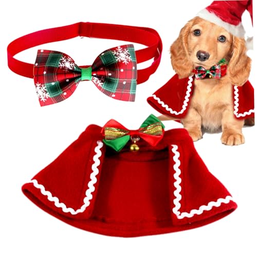Katzen -Weihnachts -Outfit, 2pcs/Set Weich warmes Hundes Weihnachtssoutfit mit Hundekap und Bogenkragen, Wiederverwendbare Katzenkostüme für den Winter Katzen -Weihnachts -Outfit, 2pcs/Set Weich warmes Hundes Weihnachtssoutfit mit Hundekap und Bogenkragen, Wiederverwendbare Katzenkostüme für den Winter von Csafyrt