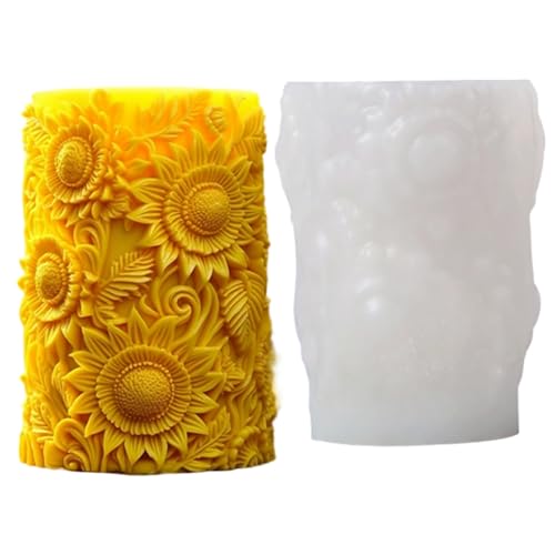 Kerzenformen, 3D geschnitzte Sonnenblumen -Säule Kerzenkerzenherstellung Formen Blumen Kerzenformen, 3D geschnitzte Sonnenblumen -Säule Kerzenkerzenherstellung Formen Blumen von Csafyrt
