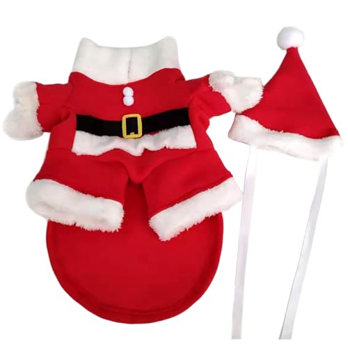 Santa Hunde Kostüm Süßes Weihnachtsmann Weihnachts -Outfit mit Hut lustige Haustierkostüme innerhalb von 10 Pfund von Csafyrt