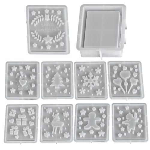 Weihnachts -Silikonformen 10pcs Weihnachten Themen -Schattenbox Silikonformen für Familien Weihnachten Tischdekoration Weihnachts -Silikonformen 10pcs Weihnachten Themen -Schattenbox Silikonformen für Familien Weihnachten Tischdekoration von Csafyrt