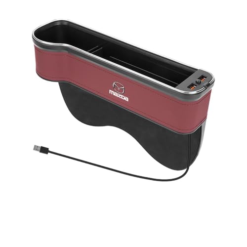 Autositz Leder LED Gap Aufbewahrungsbox, für Mazda 3 5 6 CX-3 CX-30 CX-5 CX-7 CX-8 CX-9 MX-5 Innenbereich Lückenfüller Organizer Storage schmücken Zubehör,C/Red-Main Driving Autositz Leder LED Gap Aufbewahrungsbox, für Mazda 3 5 6 CX-3 CX-30 CX-5 CX-7 CX-8 CX-9 MX-5 Innenbereich Lückenfüller Organizer Storage schmücken Zubehör,C/Red-Main Driving von Csikoi