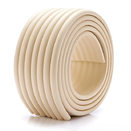 Csirnto Kantenschutz | 0,8cm Extrabreiter Schaumstoff-Kantenschutz | Selbstklebendes Band | Bisphenol A Frei | für Türen Betten Stühle Schreibtische | Beige von Csirnto