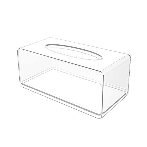 Csirnto Kosmetiktücher Box 22×12×9 cm Tücherbox aus Acryl Taschentücher Box, Transparent Taschentuchbox Rechteckig Tissue Box Taschentuchspender für Esszimmer Büro Badezimmer Schlafzimmer Wohnzimmer von Csirnto