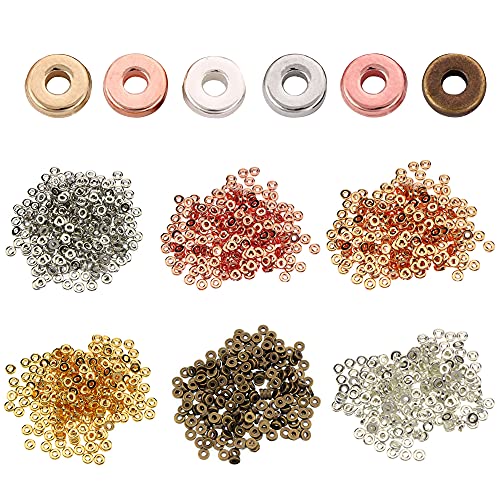 Csirnto Spacer Beads 600 Stück Flache Runde Abstandshalter-Perlen Goldperlen Quetschperlen Gemischte Lose Perlen Separate Perlen Rund Spacer Beads Scheibenperlen Csirnto Spacer Beads 600 Stück Flache Runde Abstandshalter-Perlen Goldperlen Quetschperlen Gemischte Lose Perlen Separate Perlen Rund Spacer Beads Scheibenperlen von Csirnto