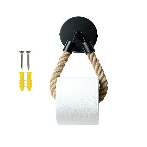 Csirnto Toilettenpapierhalter Toilettenpapierhalter Ohne Bohren Klopapierrollenhalter Vintage Klopapierhalter Seil Klopapierhalter WC Klopapierhalter Rollenhalter für WC Badezimmer Bad von Csirnto