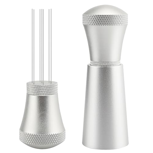 Csuntikulo WDT Tool, Aufgerüstet WDT Tool Espresso Nadel mit 7 Feinen Nadeln, Kaffee Tamper Espresso Nadel, Kaffee Zubehör, Espresso Kaffeerührer, Espresso Kaffeerührer für Barista, Silber von Csuntikulo