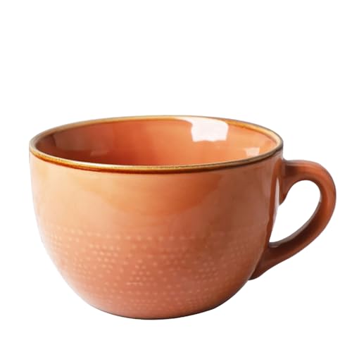 Cteahrow Große Suppenschüssel mit Griff, 700 ml Kaffeebecher, Müsli-Frühstückstasse, geeignet für Milchdesserts, Haferflocken, mikrowellengeeignet (Rosa) von Cteahrow