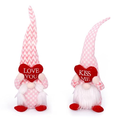 Ctwezoikmt Valentine Gnomes Decorations Gnome Gift Pink Gnome for Home Valentines Day Tiered Tray Decor von Ctwezoikmt