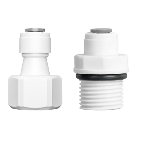 Ctyjia 2 Stück RO Wasserfilter Fitting, 1/2 Zoll Innengewinde/Außengewinde Gewindeanschluss Umrüstenauf 1/4 Zoll Schnellkupplung, für Kühlschrankschlauch von Ctyjia
