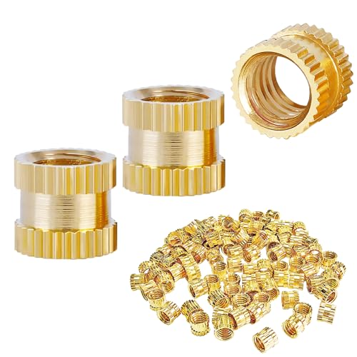 Ctyjia 100 Stück Gewindeeinsatz Mutter Einsätze, Innengewinde Gerändeltes, Messing Rändelmutter, für Kunststoffteile, M2 x 3mm x 4mm Ctyjia 100 Stück Gewindeeinsatz Mutter Einsätze, Innengewinde Gerändeltes, Messing Rändelmutter, für Kunststoffteile, M2 x 3mm x 4mm von Ctyjia