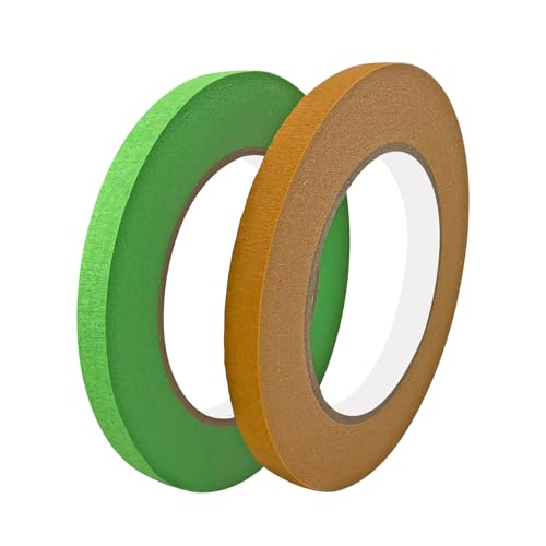 Ctyjia 2 Rollen Malerband Kreppband, 15 mm x 50 m Abklebeband, Leicht Abnehmbar Keinerlei Rückstände, Klebebänder für Malerarbeiten und Dekoration, Hellgrün und Braun Ctyjia 2 Rollen Malerband Kreppband, 15 mm x 50 m Abklebeband, Leicht Abnehmbar Keinerlei Rückstände, Klebebänder für Malerarbeiten und Dekoration, Hellgrün und Braun von Ctyjia