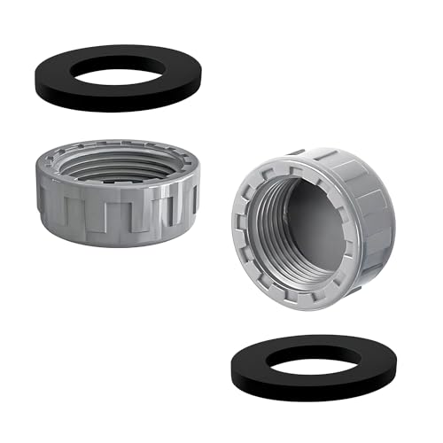 Ctyjia 2 Stück PVC Gewindekappe, 20mm Rund Innengewinde Schlauchverbinder, mit Gummidichtungen, Blindstopfen für Rohrenden, Grau Ctyjia 2 Stück PVC Gewindekappe, 20mm Rund Innengewinde Schlauchverbinder, mit Gummidichtungen, Blindstopfen für Rohrenden, Grau von Ctyjia