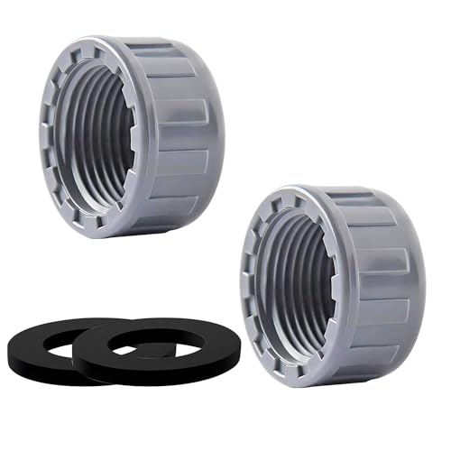 Ctyjia 2 Stück PVC Gewindekappe, 25mm Rund Innengewinde Schlauchverbinder, mit Gummidichtungen, Blindstopfen für Rohrenden, Grau Ctyjia 2 Stück PVC Gewindekappe, 25mm Rund Innengewinde Schlauchverbinder, mit Gummidichtungen, Blindstopfen für Rohrenden, Grau von Ctyjia