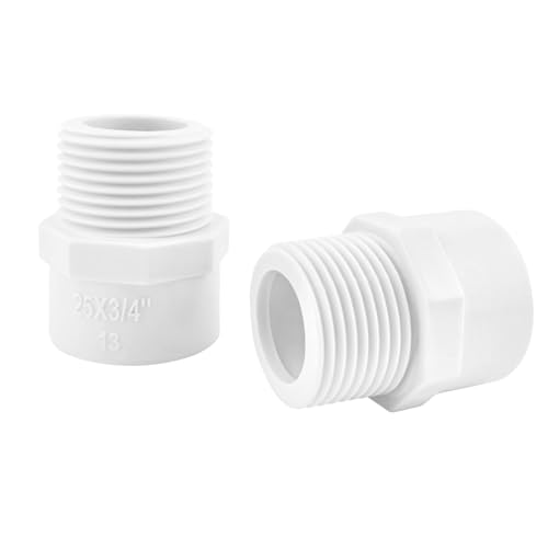 Ctyjia 2 Stück PVC Rohrverbinder Kits, 25 mm x 3/4 Zoll Außengewinde Schlauchanschluss Kupplungen, für Aquarium, Garten Schlauchsysteme Ctyjia 2 Stück PVC Rohrverbinder Kits, 25 mm x 3/4 Zoll Außengewinde Schlauchanschluss Kupplungen, für Aquarium, Garten Schlauchsysteme von Ctyjia