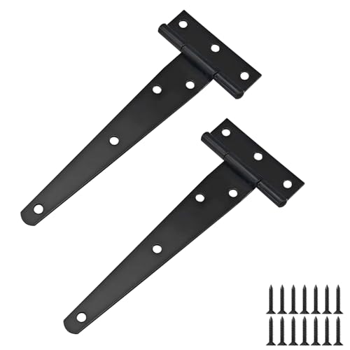 Ctyjia 2 Stück Schwarz T Scharnier, 6 Zoll (150mm) Gartentor Scharnier, Eisen T-Scharnier, mit Schrauben, Scharnier für Gartentore, Scheunentore, Schuppentore Ctyjia 2 Stück Schwarz T Scharnier, 6 Zoll (150mm) Gartentor Scharnier, Eisen T-Scharnier, mit Schrauben, Scharnier für Gartentore, Scheunentore, Schuppentore von Ctyjia
