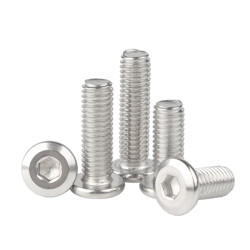 Ctyjia 20 Stück Innensechskantschrauben, M4 x 8mm Flachkopfschrauben Innensechskant, 304 Edelstahlschrauben Vollgewinde, Möbelverbinderschrauben von Ctyjia