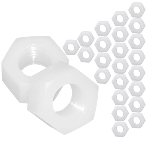 Ctyjia 25 Stück Nylon Sechskantmuttern M8 Kunststoff Sicherungsmuttern für Bolzen/Schrauben, Weiß Ctyjia 25 Stück Nylon Sechskantmuttern M8 Kunststoff Sicherungsmuttern für Bolzen/Schrauben, Weiß von Ctyjia