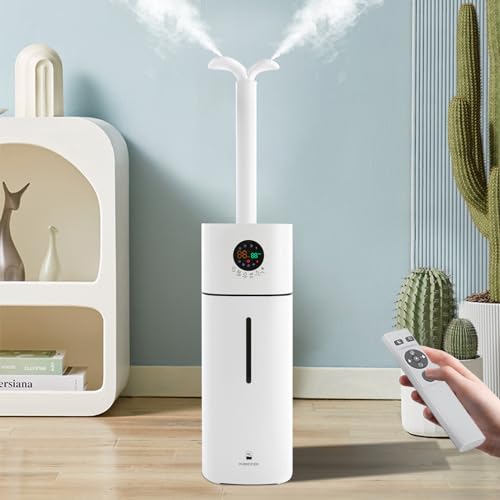 CuCummoo 16L Obere Füllung Luftbefeuchter, Ultraschall, Weiß, für großen Raum, großer Luftbefeuchter mit Fernbedienung für Badezimmer, Schlafzimmer, Wohnzimmer, Küche, 22.5 * 22 * 59.8 cm von CuCummoo