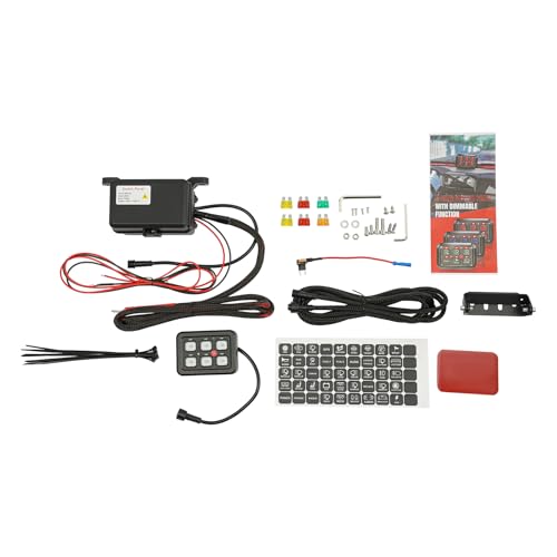 6 Fach Switch Panel Kit 720W, Switch Panel Universal Circuit Control Relay System with Fuse Wiring Harness, Automatic Dimmable On/Off LED Switchs Touch Control for Car Truck Boat (Grün) von CuCummoo
