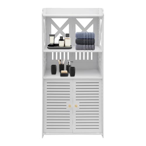 CuCummoo Badschrank Küchenschrank mit offenem Aufbewahrungsregal Regal Badkommode Sideboard Badezimmer Wohnzimmer Flur Weiß 40 × 25 × 90 cm CuCummoo Badschrank Küchenschrank mit offenem Aufbewahrungsregal Regal Badkommode Sideboard Badezimmer Wohnzimmer Flur Weiß 40 × 25 × 90 cm von CuCummoo
