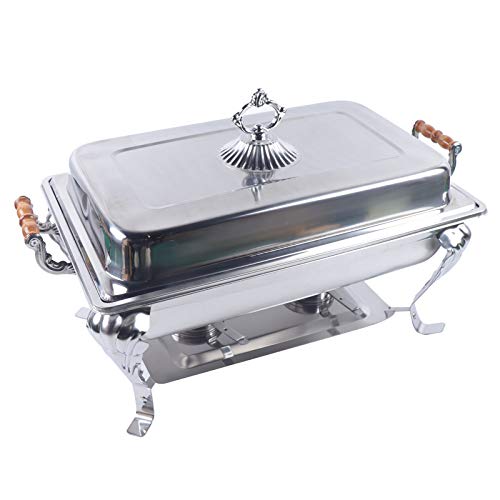 CuCummoo Edelstahl Speisenwärmer Warmhaltebehälter Chafing Dish Profi Set Edelstahl Warmhaltebehälter Essen Speisewärmer Wärmebehälter Chafing Dishes Speisenwärmer für Catering Buffet und Party von CuCummoo