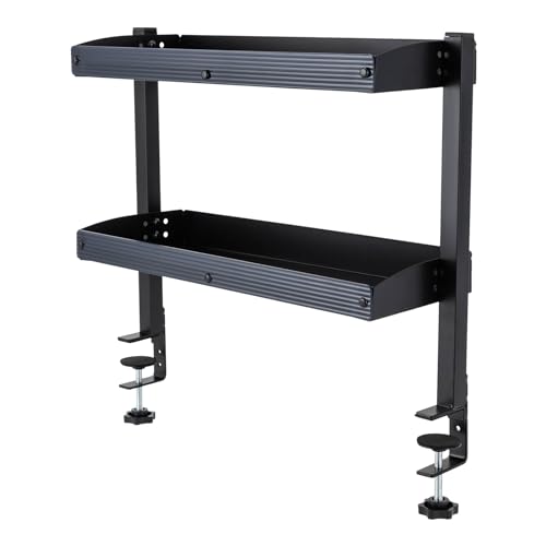 CuCummoo Schreibtisch Aufbewahrungsregal, Schreibtischregal mit Klemmvorrichtung, 2-stufiges Regal mit verstellbarem Ablagefach für Büros Schlafzimmern Wohnzimmern 44 * 39.3 * 15.3cm von CuCummoo