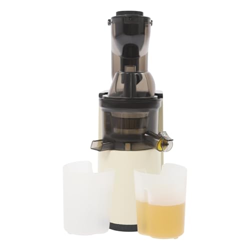 Entsafter Slow Juicer 800W, Saftpresse Elektrisch, Spiral-Kaltentsafter Entsafter Gemüse und Obst, 80MM Öffnung und 500ML Juicer Machine (Beige) von CuCummoo