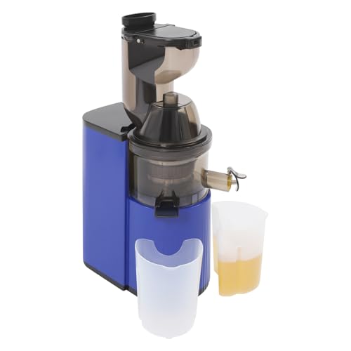 Entsafter Slow Juicer 800W, Saftpresse Elektrisch, Spiral-Kaltentsafter Entsafter Gemüse und Obst, 80MM Öffnung und 500ML Juicer Machine (Blau) von CuCummoo