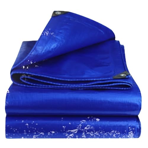 0,45 mm Dicke, Blaue Plane, strapazierfähige Abdeckung for Wohnwagen, Campingmöbel, wasserdichte Bodenplane for Angeln und Camping mit Ösen(2x6m) von CuKLARYi