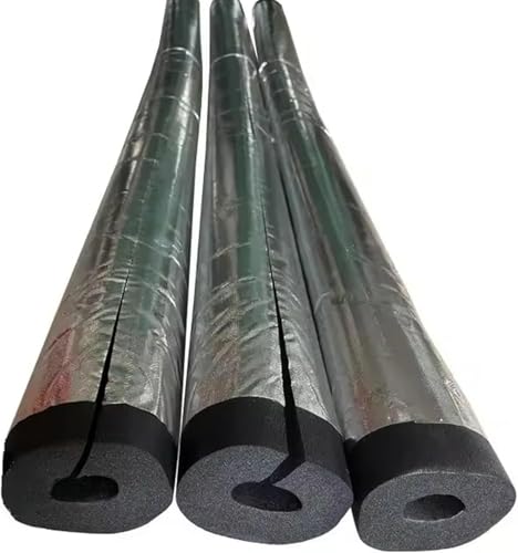 CuKLARYi Schaumstoff-Rohrisolierung for den Außenbereich, selbstklebende Isolierrohre, Aluminiumfolie, Rohrummantelung, 1 m lang, flammhemmend for Rohre im Winter im Außenbereich(ID114xT30mmxL1M) von CuKLARYi