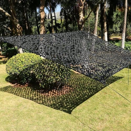 CuKLARYi Schwarzes Pergola-Tarnnetz, Armee-Tarnnetz, Markisen for Gartendekoration im Freien, rechteckiges Schattennetz for Jagd, Camping und Schießen(5.0x9.0m/16.4x29.5ft) von CuKLARYi