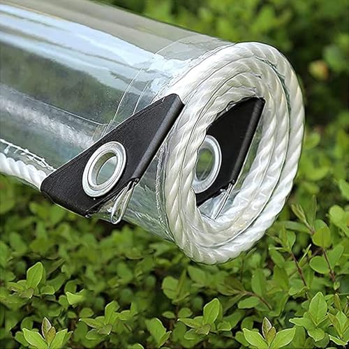 Klare Plane mit Ösen, wasserdichte, transparente Bodenplane for Möbel, Camping, Garten, Kunststoffplane, Zelt(1.8x3m) von CuKLARYi