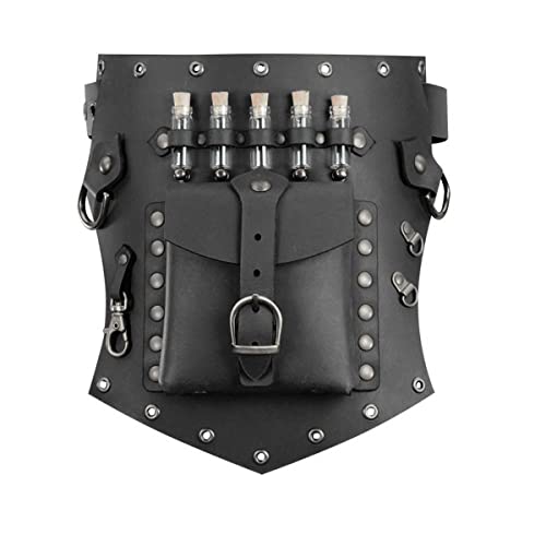 CuLtP Mittelalterliche Zauberer-Hexentrank-Flasche, Steampunk-Alchemist-Hüfttasche, Renaissance-Fläschchen-Taschen-Set, Kostüm-Zubehör von CuLtP