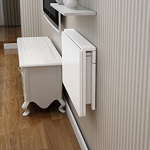 CuNtoHHH An der Wand montierter Klapptisch, Klapptisch aus weißem Holz | Klappbare Schreibtische für die Heimarbeit, Küchen-Esstisch, schwebender hängender Computertisch, Mehrzweck-Wandtisch CuNtoHHH An der Wand montierter Klapptisch, Klapptisch aus weißem Holz | Klappbare Schreibtische für die Heimarbeit, Küchen-Esstisch, schwebender hängender Computertisch, Mehrzweck-Wandtisch von CuNtoHHH