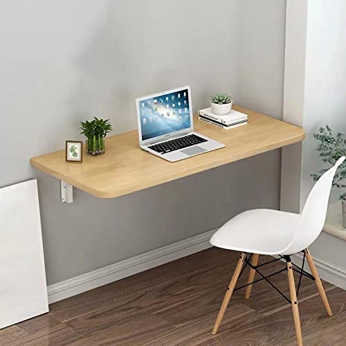CuNtoHHH Laptop-Schreibtisch, wandmontierter Klapptisch aus Holz, Klapptisch für kleine Räume, klappbare Werkbank, wandmontierter Schreibtisch, herunterklappbarer schwebender Schreibtisch, schwebende von CuNtoHHH