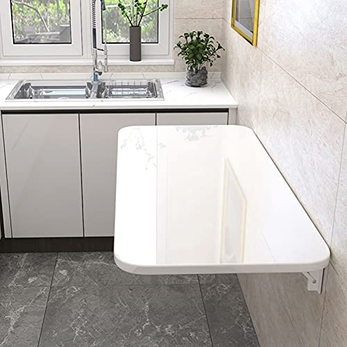 CuNtoHHH Wandklappschreibtisch, weiß, wandmontierte klappbare Werkbank für Home-Office, Waschküche, Garage, Kellerbar, Arbeitszimmer oder Küche, zusammenklappbarer Klapptisch, 60 cm, 80 cm, 90 cm, 10 CuNtoHHH Wandklappschreibtisch, weiß, wandmontierte klappbare Werkbank für Home-Office, Waschküche, Garage, Kellerbar, Arbeitszimmer oder Küche, zusammenklappbarer Klapptisch, 60 cm, 80 cm, 90 cm, 10 von CuNtoHHH