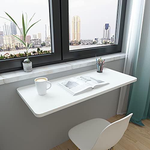CuNtoHHH Wandklappschreibtisch, weiß, wandmontierte klappbare Werkbank für Home-Office, Waschküche, Garage, Kellerbar, Arbeitszimmer oder Küche, zusammenklappbarer Klapptisch, 60 x 30 cm, 80 x 40 cm, CuNtoHHH Wandklappschreibtisch, weiß, wandmontierte klappbare Werkbank für Home-Office, Waschküche, Garage, Kellerbar, Arbeitszimmer oder Küche, zusammenklappbarer Klapptisch, 60 x 30 cm, 80 x 40 cm, von CuNtoHHH