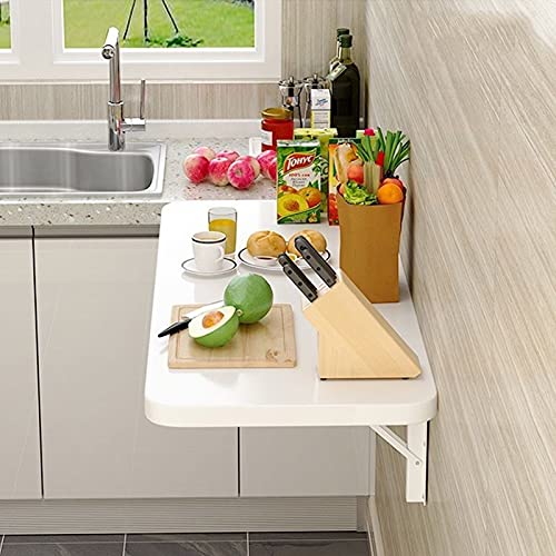 CuNtoHHH Weißer Wandschreibtisch, Klappbarer Wandtisch, Computerarbeitsplatz, Klappbare Werkbank, Frühstücksbartisch, für Homeoffice/Küche/Waschküche/Garage/Kellerbar, Regale für kleine Räume CuNtoHHH Weißer Wandschreibtisch, Klappbarer Wandtisch, Computerarbeitsplatz, Klappbare Werkbank, Frühstücksbartisch, für Homeoffice/Küche/Waschküche/Garage/Kellerbar, Regale für kleine Räume von CuNtoHHH
