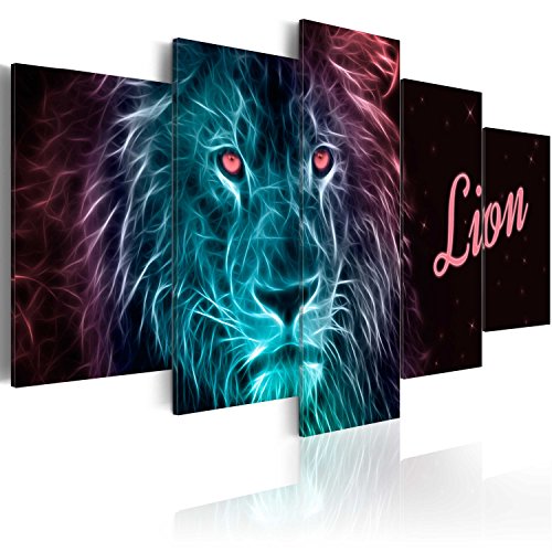 B&D XXL - Wandbilder XXL 100x50cm 5 tlg - Wand Deko Leinwand Bilder Groß Wanddeko Wohnzimmer Schlafzimmer Kunstdrucke - Afrika Tiere Löwe g-A-0094-b-o B&D XXL - Wandbilder XXL 100x50cm 5 tlg - Wand Deko Leinwand Bilder Groß Wanddeko Wohnzimmer Schlafzimmer Kunstdrucke - Afrika Tiere Löwe g-A-0094-b-o von Cuadros B&D XXL