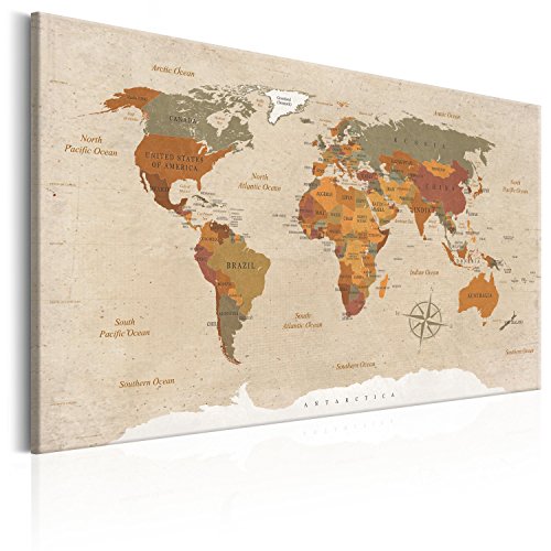 B&D XXL Weltkarte Pinnwand & Vlies Leinwand Bild 120x80 cm XXL Bilder mit Kork Rückwand 1 Teilig Kunstdruck Korktafel Korkwand Memoboard Pinboard Wandbilder Karte Landkarte B&D XXL Weltkarte Pinnwand & Vlies Leinwand Bild 120x80 cm XXL Bilder mit Kork Rückwand 1 Teilig Kunstdruck Korktafel Korkwand Memoboard Pinboard Wandbilder Karte Landkarte von Cuadros B&D XXL