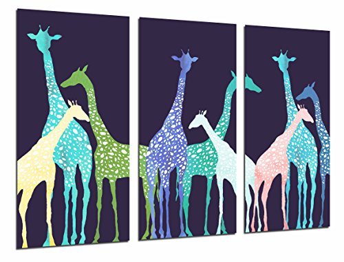 Wandbild - Dekoration Natur der Tiere, Giraffen Farben,, 97 x 62 cm, Holzdruck - XXL Format - Kunstdruck, ref.26892 von Cuadros Cámara