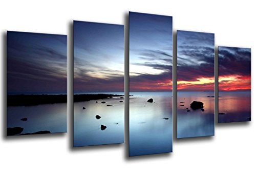 Wandbild - Landschaftsmeer-Sonnenuntergang, 165 x 62 cm, Holzdruck - XXL Format - Kunstdruck, ref.26242 von Cuadros Cámara