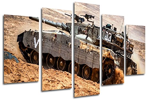 Wandbild - Panzer, Waffen, Krieg, 165 x 62 cm, Holzdruck - XXL Format - Kunstdruck, ref.26335 von Cuadros Cámara