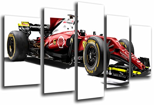 Wandbild - Auto Ferrari Formel 1, Vettel und Räikkönen 2017, 165 x 62 cm, Holzdruck - XXL Format - Kunstdruck, ref.26560 von Cuadros Camara