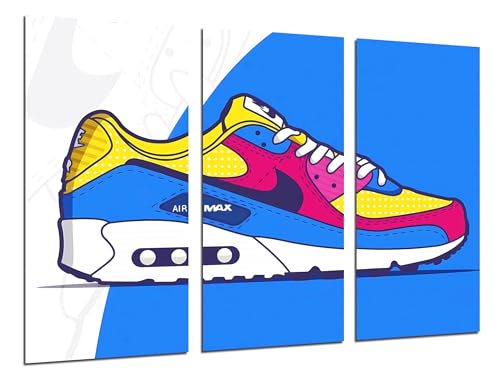 Cuadros Cámara Set mit 3 Wanddekorationen, modernes Wohnzimmer, Schlafzimmer, Zimmer, Hausschuhe Nike Air Max, 97 x 62 cm Cuadros Cámara Set mit 3 Wanddekorationen, modernes Wohnzimmer, Schlafzimmer, Zimmer, Hausschuhe Nike Air Max, 97 x 62 cm von Cuadros Camara