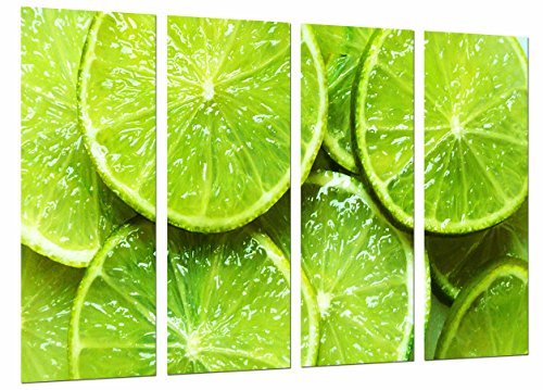 Wandbild - Lima, Zitrone, grüne Frucht, 131 x 62 cm, Holzdruck - XXL Format - Kunstdruck, ref.26726 von Cuadros Cámara