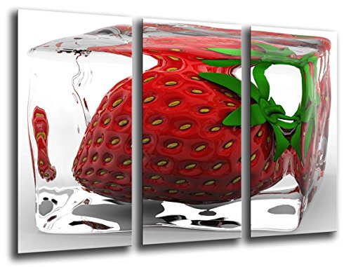 Wandbild - Erdbeereis, Frucht, 97 x 62 cm, Holzdruck - XXL Format - Kunstdruck, ref.26200 von Cuadros Cámara