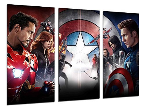 Wandbild - Captain America, Die Rächer, Kino, 97 x 62 cm, Holzdruck - XXL Format - Kunstdruck, ref.26372 von Cuadros Cámara