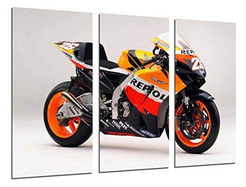 Wandbild - Moto Honda, Dani Pedrosa, Orange, 97 x 62 cm, Holzdruck - XXL Format - Kunstdruck, ref.26663 von Cuadros Cámara